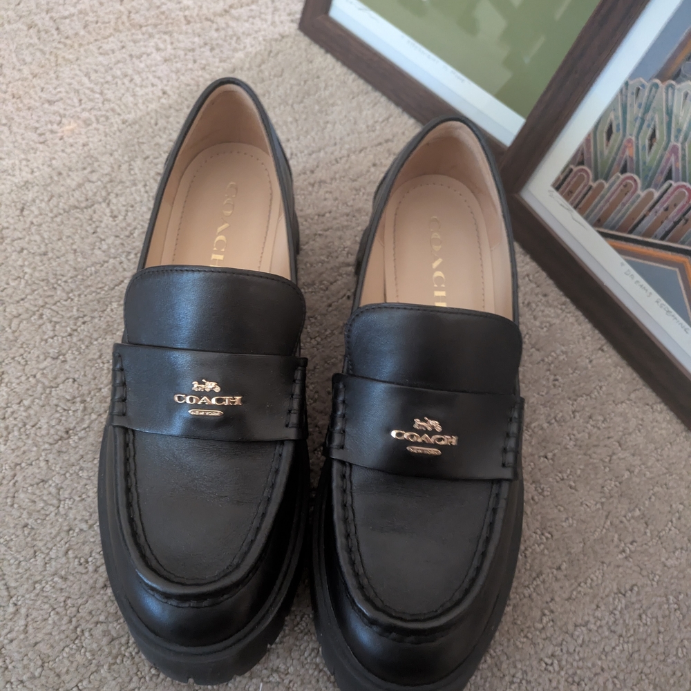 Coach Ruthie Black Platform Loafers